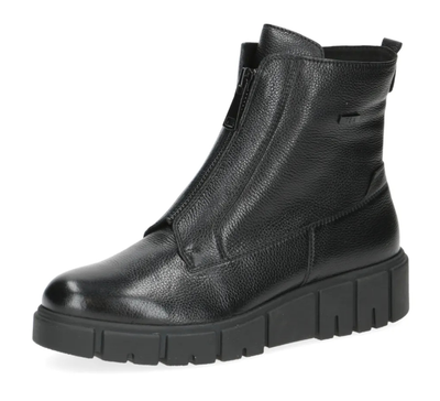 Caprice Ladies Chunky Ankle Boot 25352-43 Black Nappa, Zip up