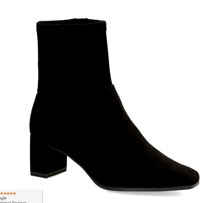 Caprice Ladies Suede Ankle Boots 25354-41 in Black Stretch