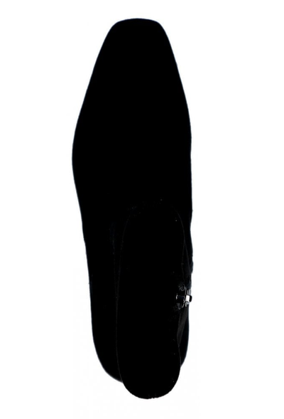 Caprice Ladies Suede Ankle Boots 25354-41 in Black Stretch