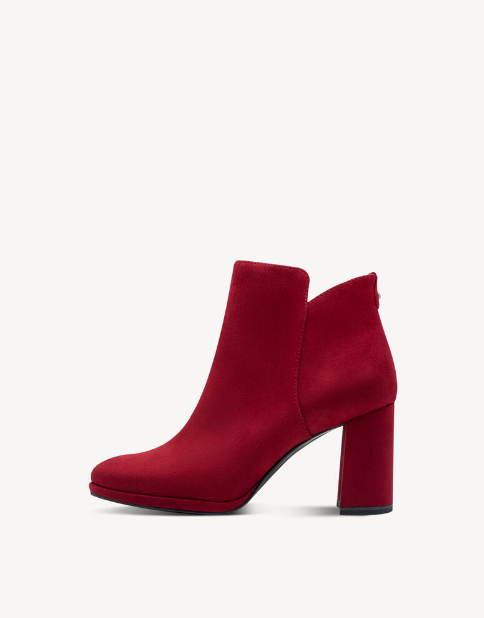 Tamaris Ladies Block Hell Boots In Red