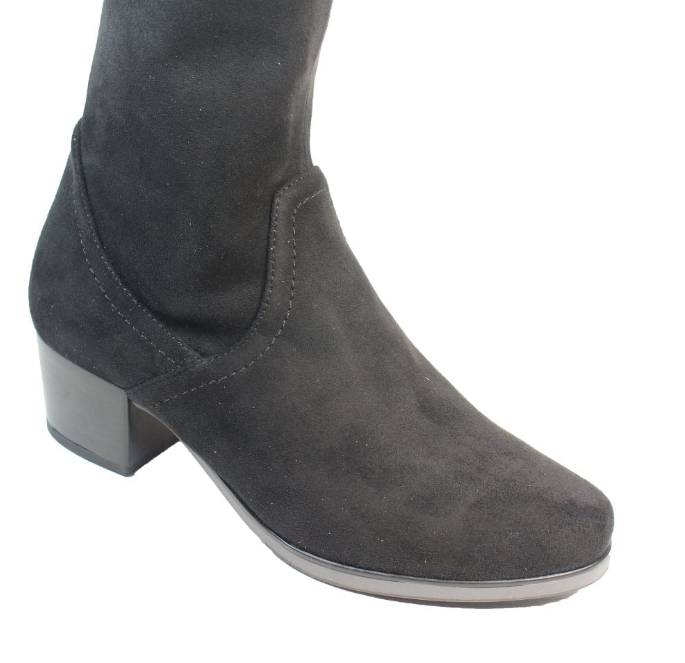 Caprice Knee High Block Heel Vegan Boots 25506 41 Black Faux Suede Str Jacksons of Saintfield