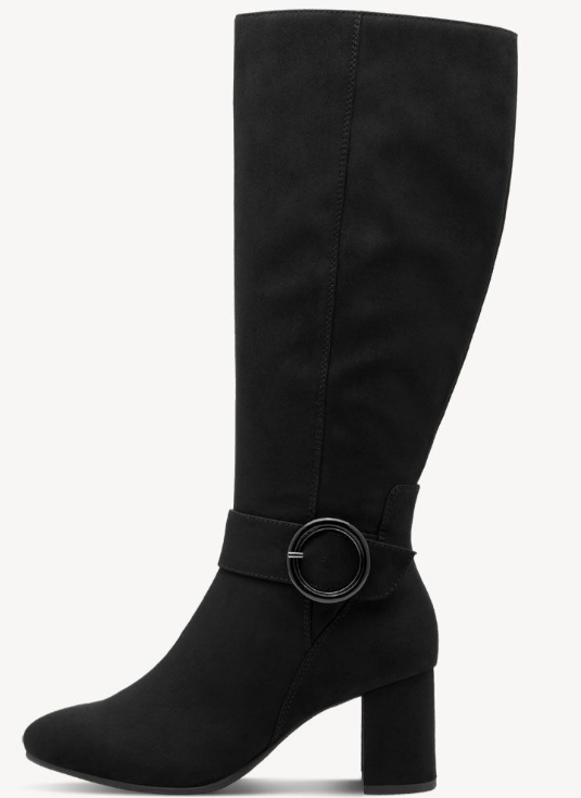 Marco Tozzi Ladies Knee High Block Heel Boot 25528-45 Black Suede