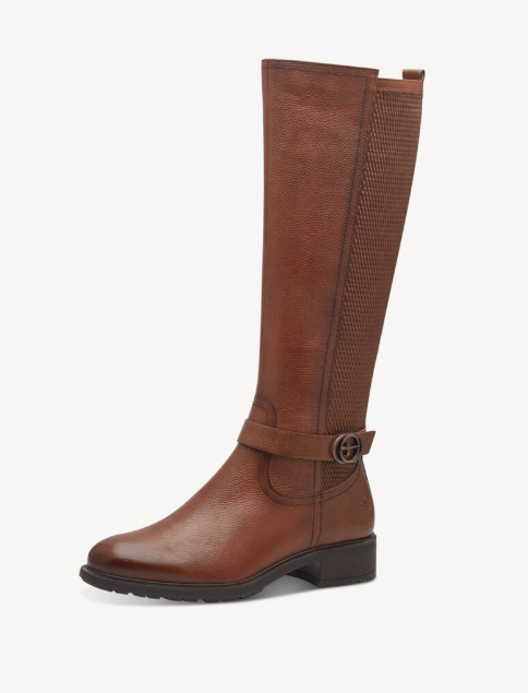 Tamaris Ladies Knee Boots In Cognac 25618-43