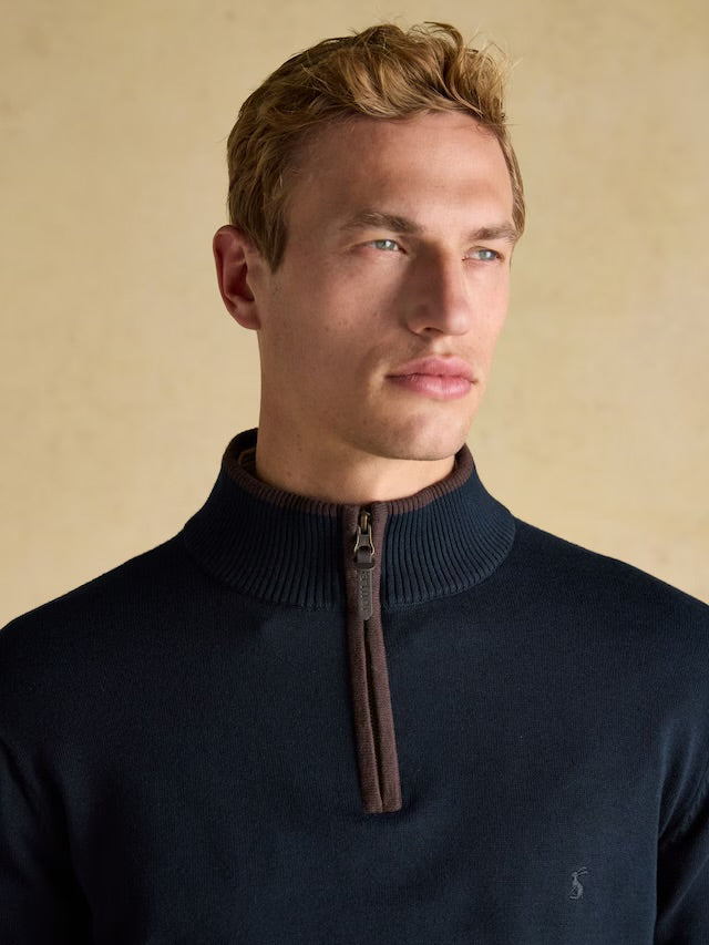 Joules Men’s Hillside Navy Blue Quarter Zip Knitted Jumper