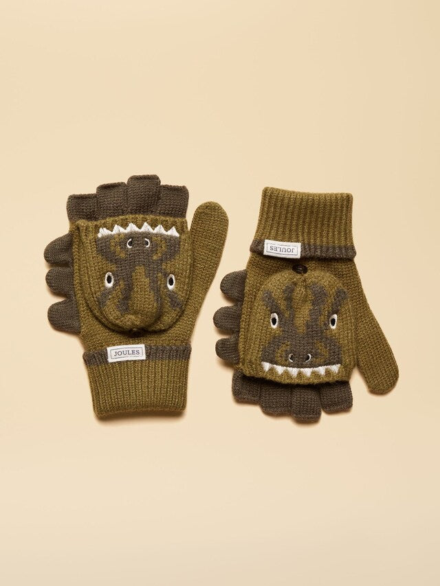 Joules Boys Carey Green Character Gloves