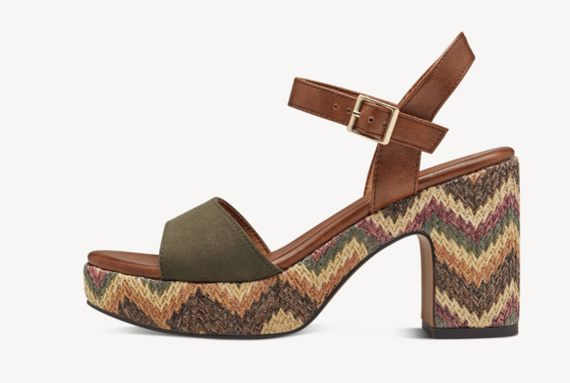 Marco Tozzi Platform Sandals 28008-42 in Khaki Combination