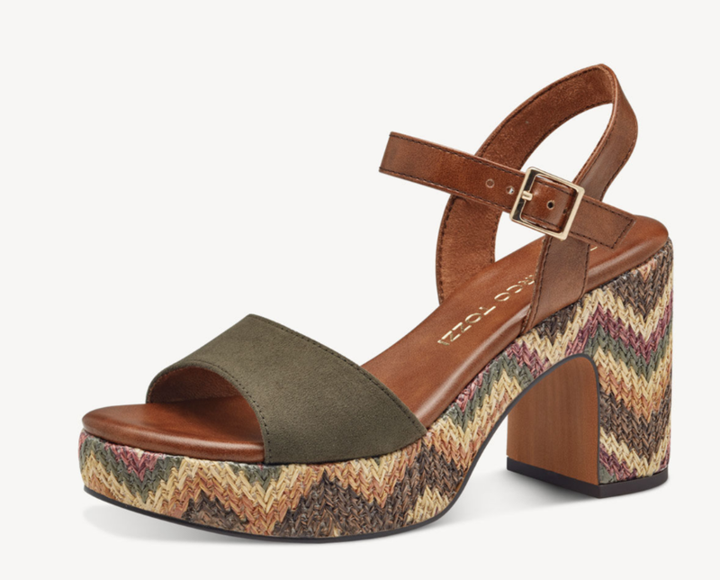 Marco Tozzi Platform Sandals 28008-42 in Khaki Combination