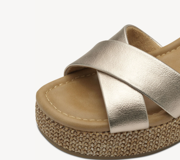 Marco Tozzi Ladies Platform Wedge Sandals 28397-42  in Platinum Combination