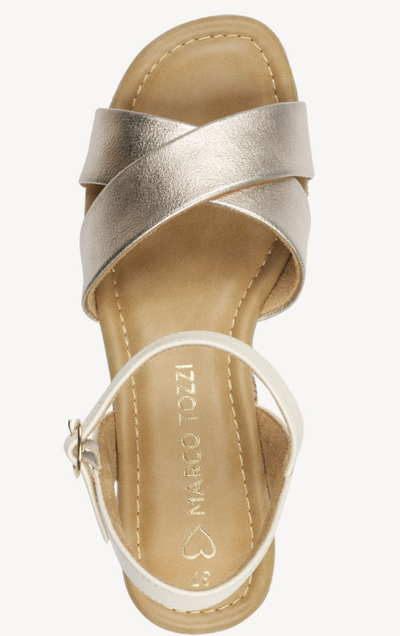 Marco Tozzi Ladies Platform Wedge Sandals 28397-42  in Platinum Combination