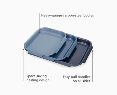 Joseph Joseph Nest™ Bake Non-Stick 3-piece Blue Baking Tray Set