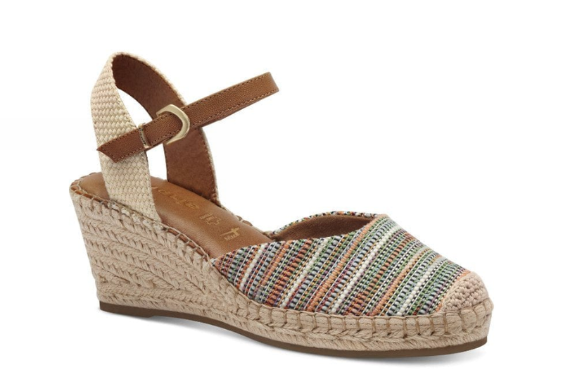 Tamaris Ladies Espadrille Sling back Wedge 29610-42 Multicolour