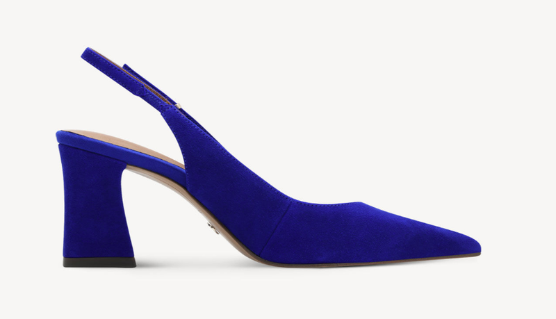 Tamaris Ladies Block Heel Suede Leather Slingback 29633-44 in Royal Blue