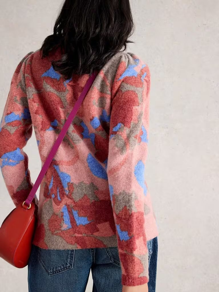 White Stuff Women’s Jodie Printed Jumper in Red Print