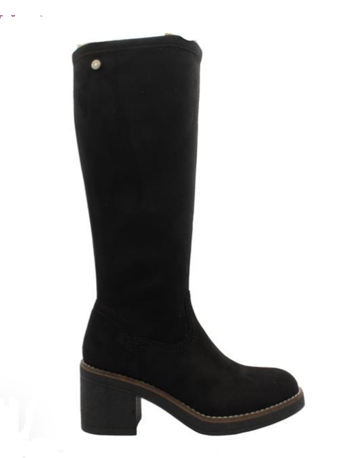 Refresh Ladies Knee High Block Heel Boots 173037 in Black