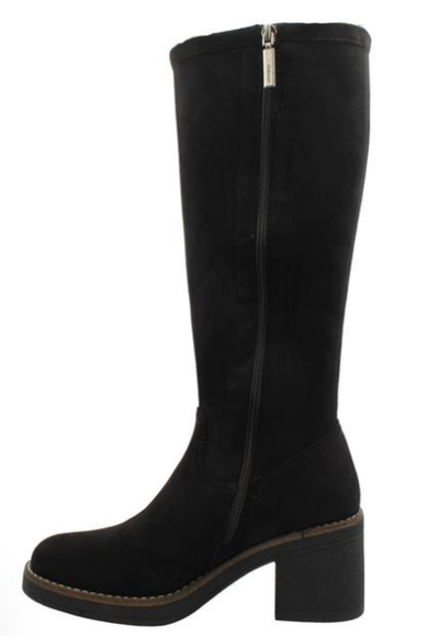 Refresh Ladies Knee High Block Heel Boots 173037 in Black