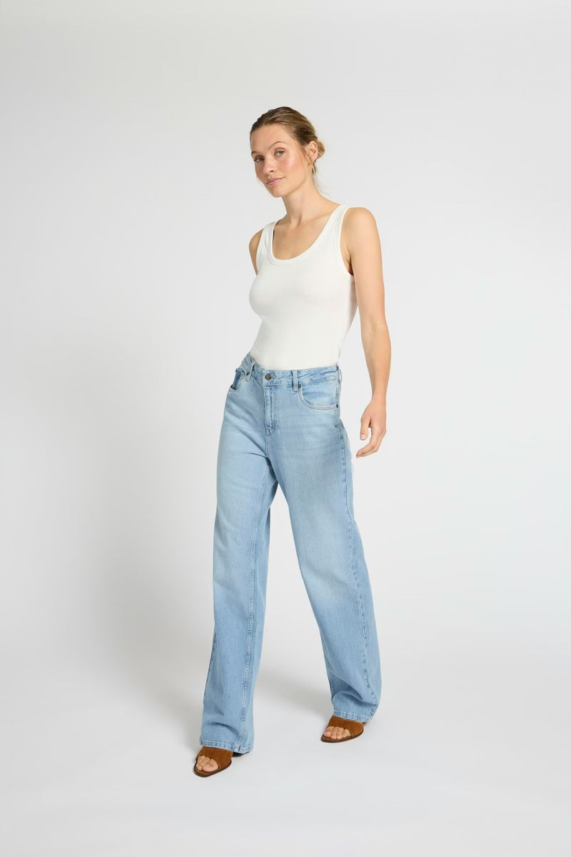 PULZ JEANS PZVEGA jeans wide leg light blue denim, Vega