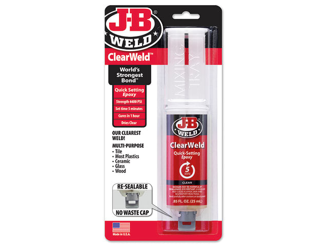 JB Weld Clear Weld Syringe 25ml 50112UK