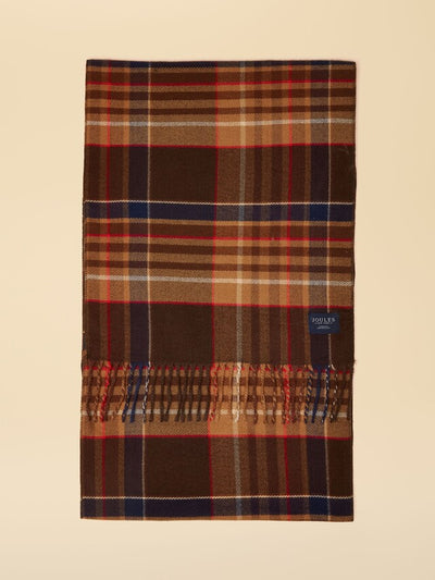 Joules Langtree Check Brown Scarf