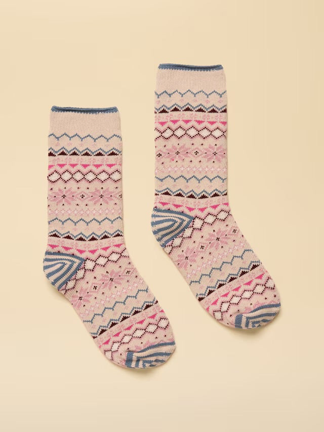 Joules Lucille Fairisle Socks - Neutral