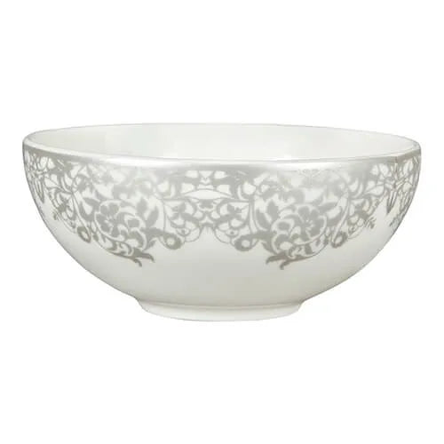 Denby Monsoon Filigree Silver Dessert Bowl