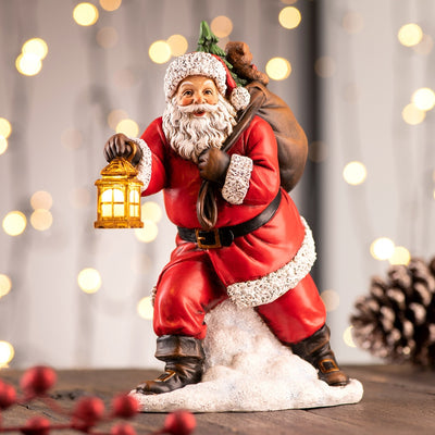 Aynsley Santa with Lantern Figurine LED
