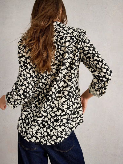 White Stuff Women’s Sophie Printed Shirt in Black Print