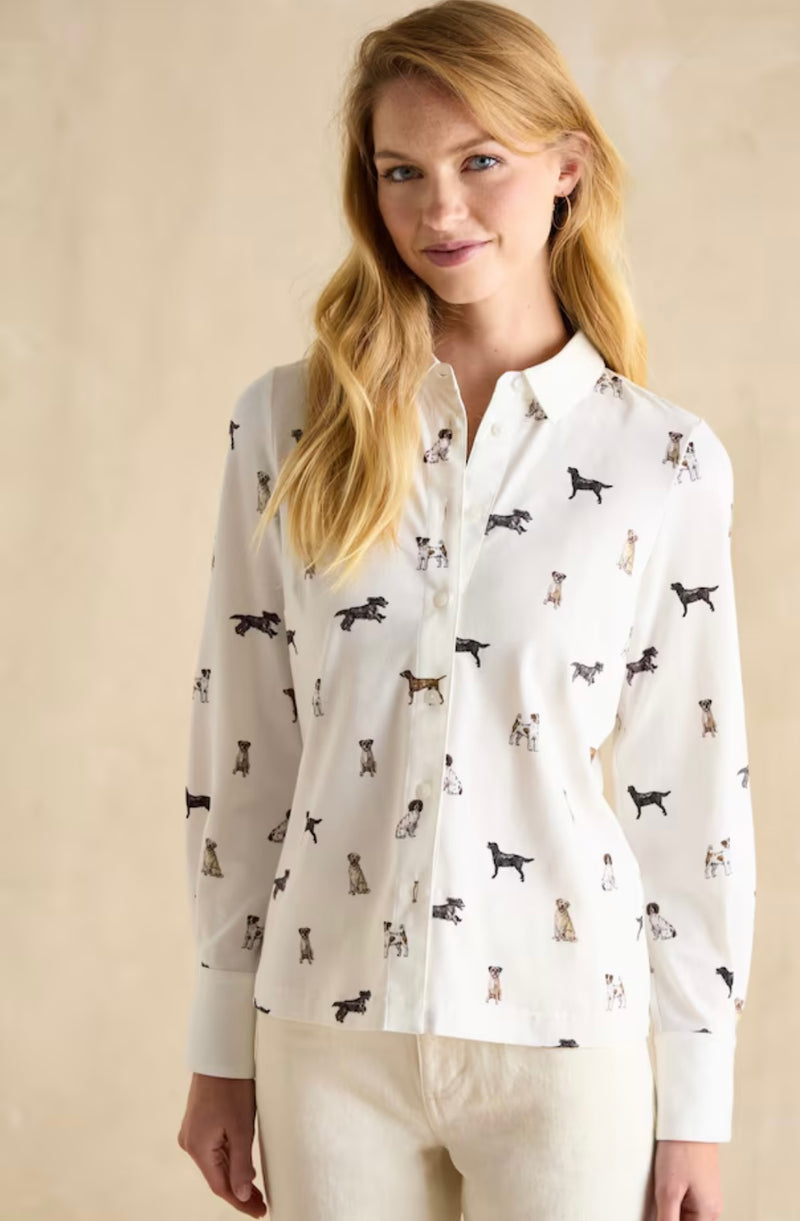 Joules X Eleanor Tomlinson Jersey Shirt - Cream Dogs