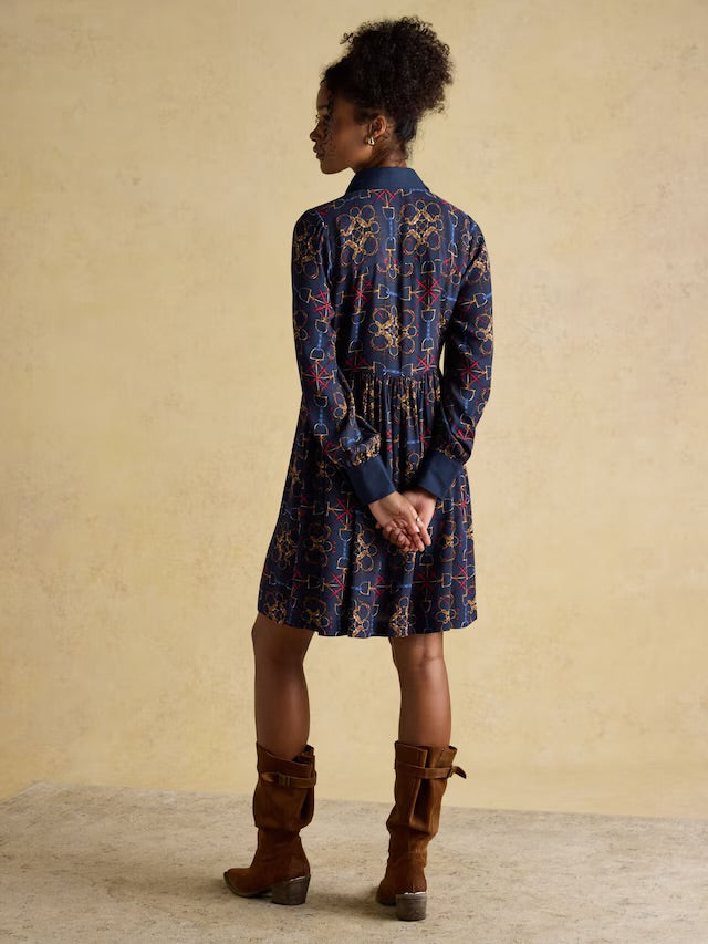 Joules Womens Eleanora Bridle Shirt Dress - Navy Bridle