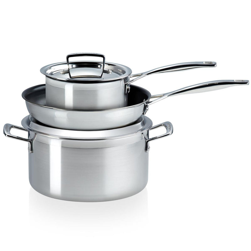 Le Creuset 3 Ply Stainless Steel 3 Piece Cookware Set