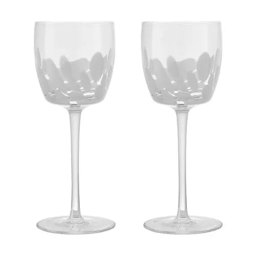 Denby Contemporary Marbled White Set Of 2 Wine Glasses