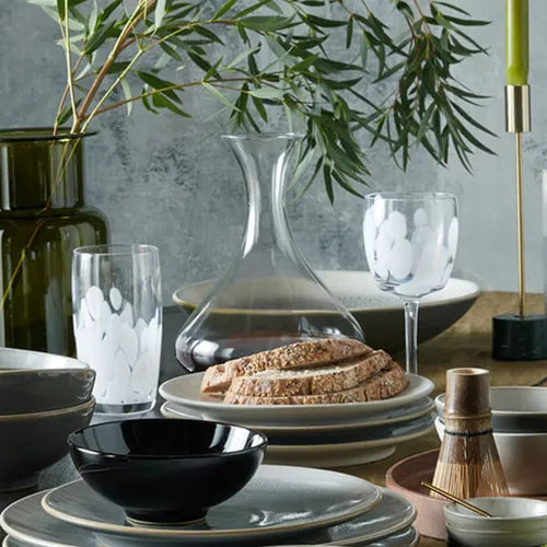 Denby Contemporary Marbled White Set Of 2 Wine Glasses