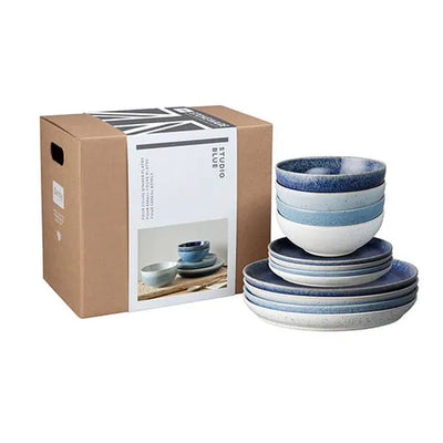 Denby Studio Blue 12 Piece Tableware Set