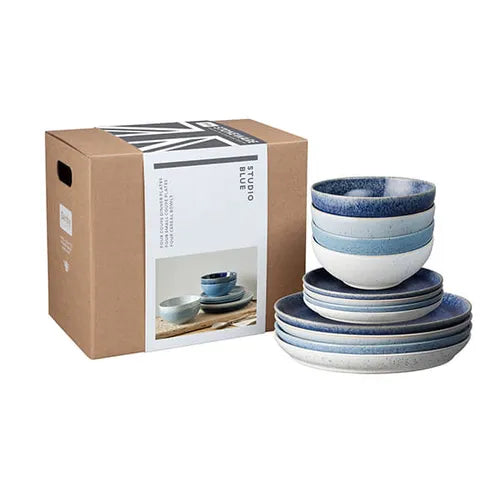 Denby Studio Blue 12 Piece Tableware Set