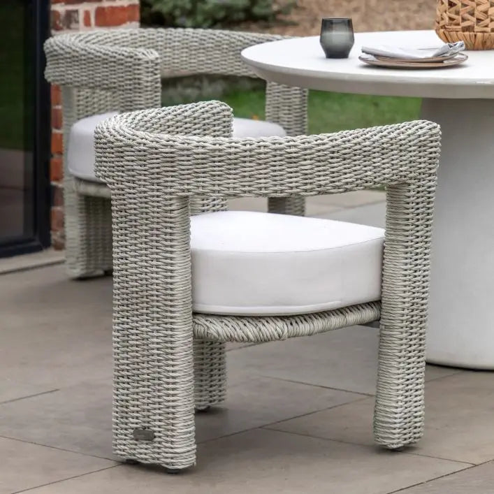 Hvar Concrete 6 Seater Round Dining Set