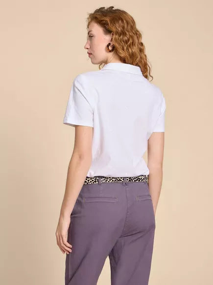 PENNY POCKET EMBROIDERED SHIRT IN PALE IVORY