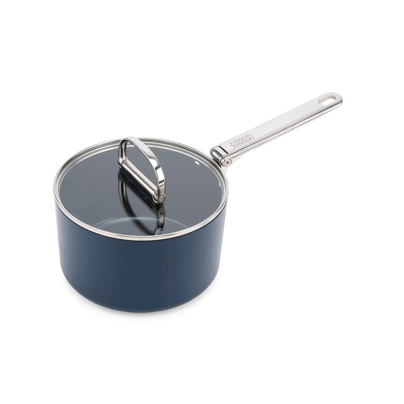 Joseph Joseph Space 19cm Non-Stick Folding Handle Saucepan & Lid Midnight Blue