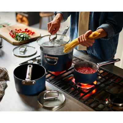 Joseph Joseph Space 23cm Non-Stick Folding Handle Saucepan & Lid Midnight Blue