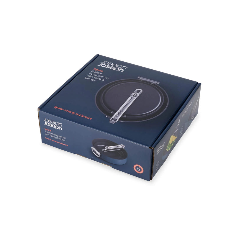 Joseph Joseph Space 2-Piece Non-Stick Folding Handle Frying Pan Set Midnight Blue