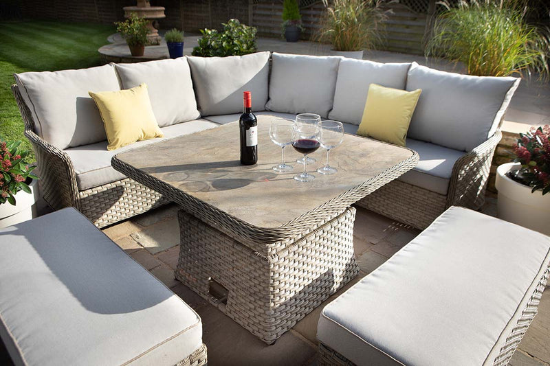 St Lucia Grand Square Casual Dining Set with Adjustable Table