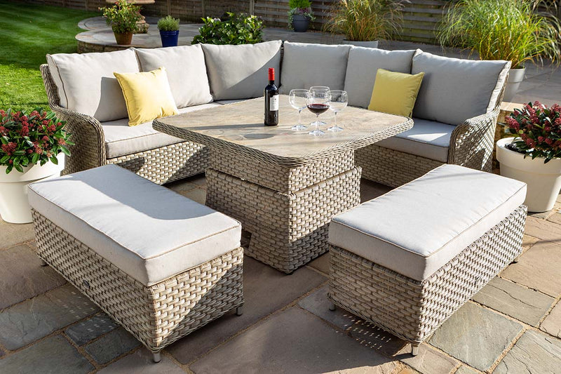 St Lucia Grand Square Casual Dining Set with Adjustable Table
