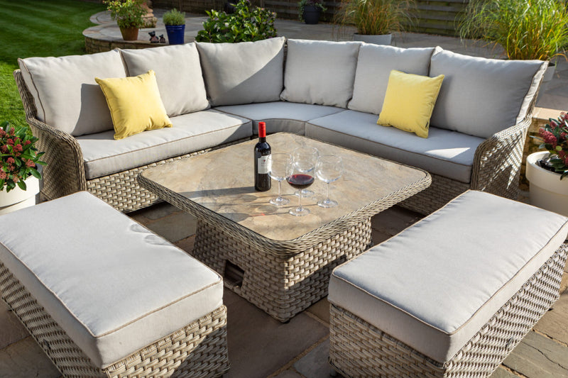 St Lucia Grand Square Casual Dining Set with Adjustable Table