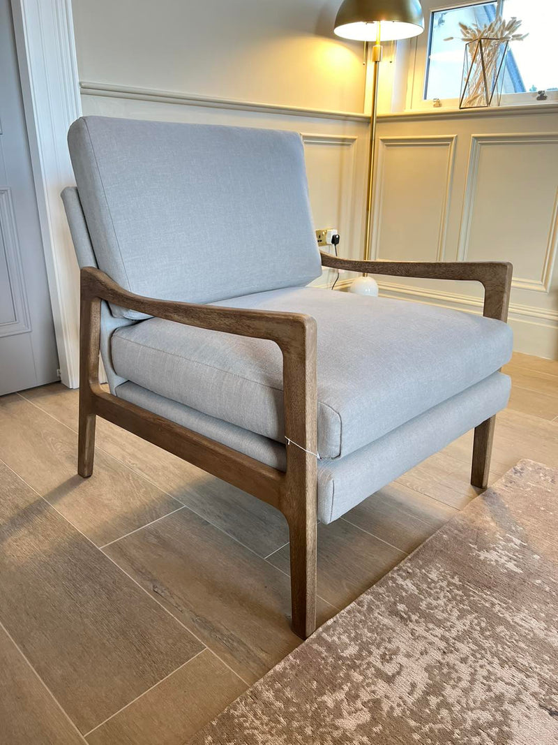 Isla Solid Wood Pebble Grey Chair