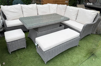 Ascot Corner Natural Dining Set With Rise & Fall Dining Table