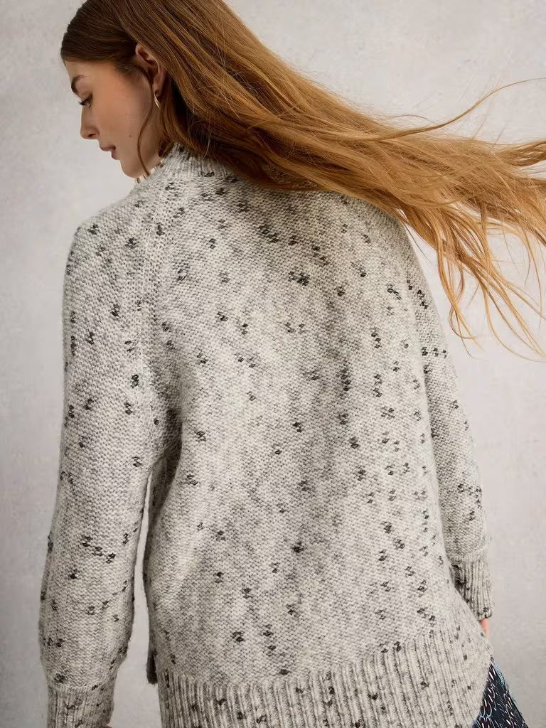 White Stuff Mono Nep Roll Neck Ivory