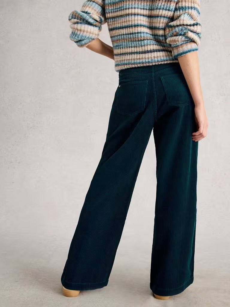 White Stuff Ayla Cord Wide Leg Trouser Teal