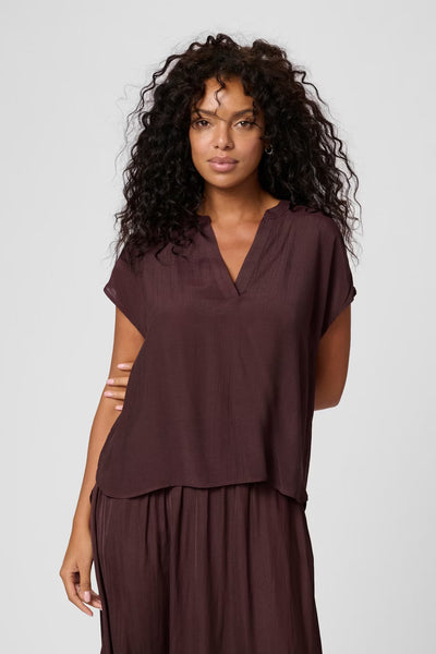 Kaffe Women’s KAanja Blouse in Fudge