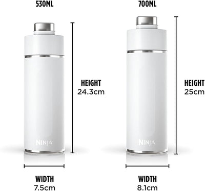 Ninja Thirsti Water Bottle and Flask 530 ML White