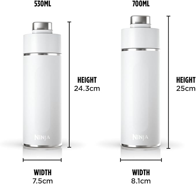 Ninja Thirsti Water Bottle and Flask 530 ML White