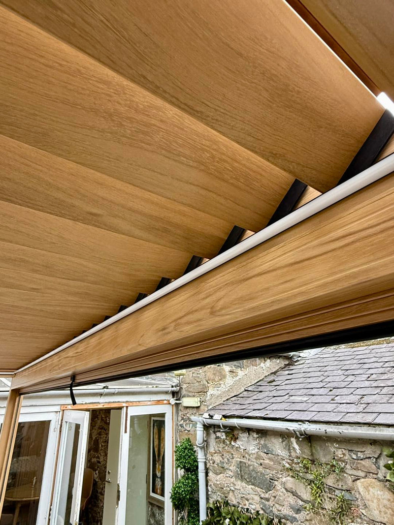 Hartman Premium Wood Effect Pergola 3m x 4m Aluminium Framed