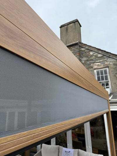 Hartman Premium Wood Effect Pergola 3m x 4m Aluminium Framed